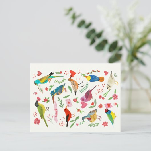 Tortelduifjes Briefkaart (Staand voorkant)