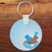 Tortelduifjes bruin sleutelhanger (Voorkant)