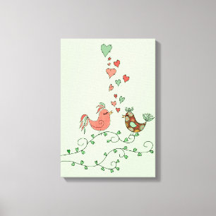 Tortelduifjes Canvas Afdruk