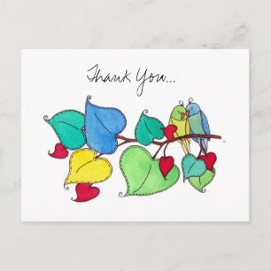 Tortelduifjes Dank u Briefkaart