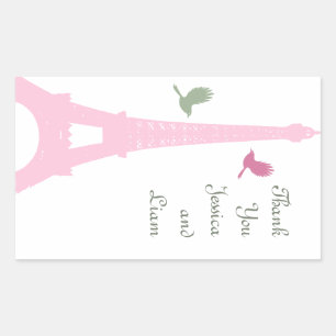 Tortelduifjes Dank u wel ticker Rechthoekige Sticker