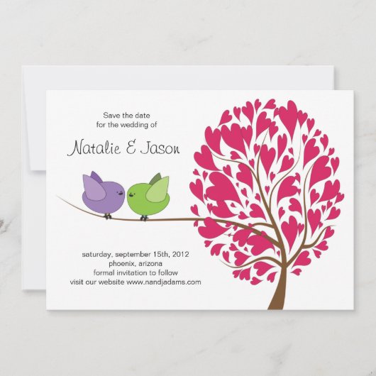 Tortelduifjes De datumkaart opslaan Save The Date (Voorkant)