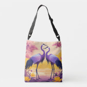 Tortelduifjes Delight: Canvas tas met romantisch d (Achterkant)