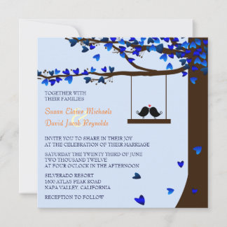 Tortelduifjes die het hartseiken afbreken Blauw Kaart