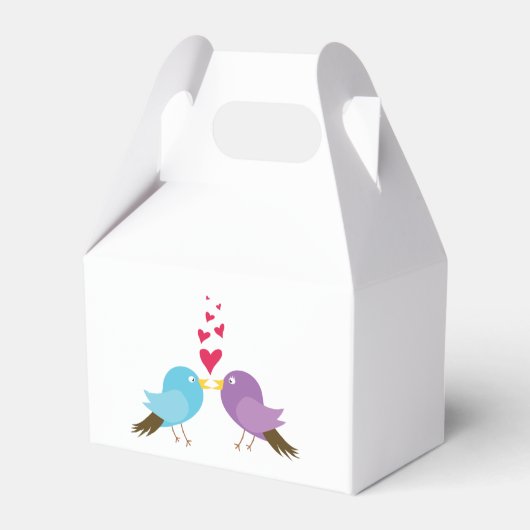 Tortelduifjes en harten bruiloft bedankdoosjes (Achterkant)
