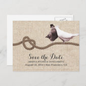 Tortelduifjes en wijnknoop sparen de Datum Aankondigingskaart (Voorkant / Achterkant)