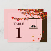 Tortelduifjes Falling Hearts Oak Tree Tafelnummer (Voorkant / Achterkant)