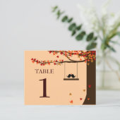 Tortelduifjes Falling Hearts Oak Tree Tafelnummer (Staand voorkant)