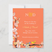 Tortelduifjes Floral Wedding Save the Date (Voorkant)