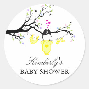Tortelduifjes   Genderneutraal Baby shower Sticker