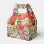 Tortelduifjes Hart Rode Kunst Collage Bedankdoosjes (Achterkant)