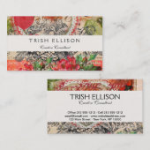 Tortelduifjes Hart Rode Kunst Collage Visitekaartje (Voorkant / Achterkant)