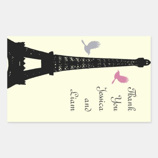 Tortelduifjes Hartelijk dank (niet wit) Rechthoekige Sticker (Voorkant)