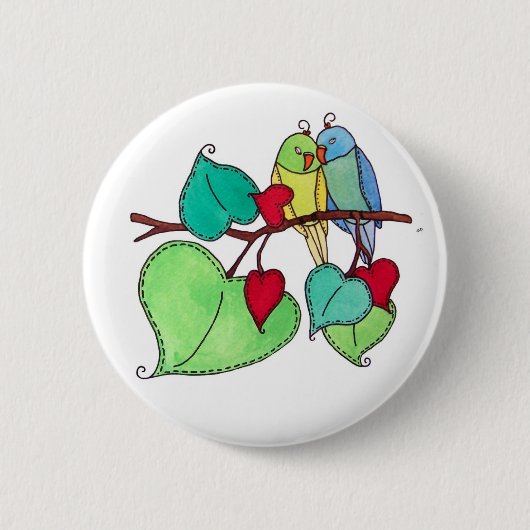 TORTELDUIFJES II RONDE BUTTON 5,7 CM (Voorkant)