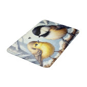 Tortelduifjes in een bevroren winterdecor badmat (Gekanteld)