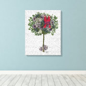 Tortelduifjes in een boom canvas afdruk (Insitu (Houten vloer))