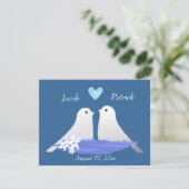 Tortelduifjes Kaart (Staand voorkant)