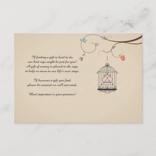 Tortelduifjes Kaarten van vogelkooien (Voorkant)