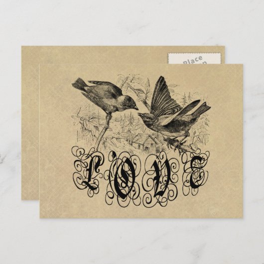 Tortelduifjes kleding en geschenken Briefkaart (Voorkant / Achterkant)