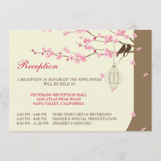 Tortelduifjes kooi Cherry Blossom Reception Kaart
