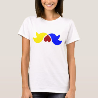 Tortelduifjes met hart t-shirt