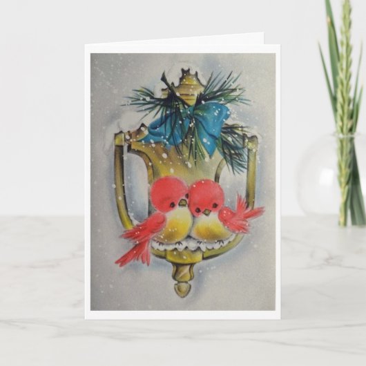 - Tortelduifjes met kerst, Feestdagen Kaart (Voorkant)