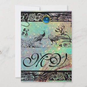 Tortelduifjes MONOGRAM zwart groen blauw goud Aankondiging