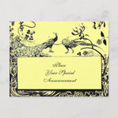 Tortelduifjes MONOGRAM zwart-wit geel Briefkaart (Achterkant)