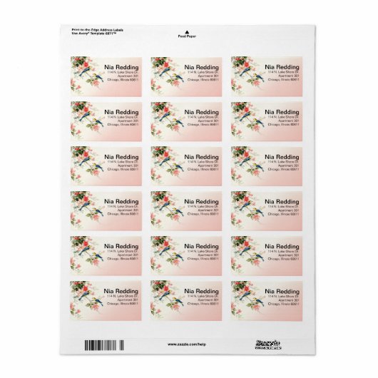  Tortelduifjes Mr & Mrs | roze Etiket (Full Sheet)