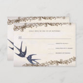  Tortelduifjes Navy Wedding RSVP (Voorkant / Achterkant)
