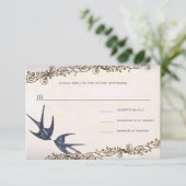  Tortelduifjes Navy Wedding RSVP (Staand voorkant)