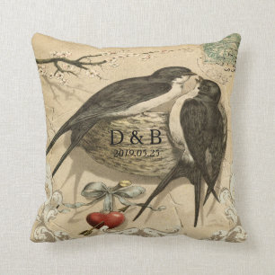  Tortelduifjes Nest French Decor Wedding Date Kussen
