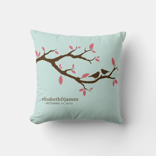 Tortelduifjes op het Boom Wedden Kussen (Voorkant)