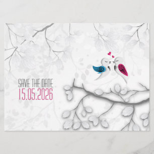 Tortelduifjes op Magical White - Wedding Save the Date