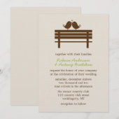 Tortelduifjes op Park Bench Wedding Kaart (Voorkant / Achterkant)