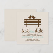 Tortelduifjes op Park Bench Wedding Save The Date (Voorkant / Achterkant)