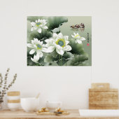 Tortelduifjes op Pond bij Play Poster (Keuken)