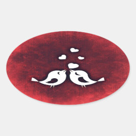 Tortelduifjes Ovale Sticker