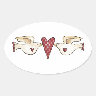 tortelduifjes ovale sticker