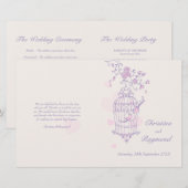 Tortelduifjes paars roze weddenschap (Voorkant / Achterkant)