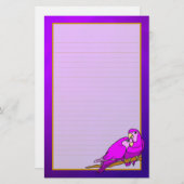 Tortelduifjes Paarse Amethyst fijn geblindeerde ba Briefpapier (Voorkant / Achterkant)