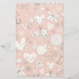 Tortelduifjes patroon briefpapier