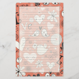 Tortelduifjes patroon briefpapier