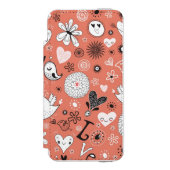 Tortelduifjes patroon incipio iPhone portemonnee hoesje (Voorkant Agenda)