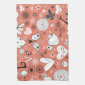 Tortelduifjes patroon theedoek (Verticaal)