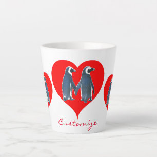 Tortelduifjes Penguin Couple Hearts Thunder_Cove Latte Mok