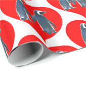 Tortelduifjes Penguin Couple Red Hearts Thunder_Co Cadeaupapier (Rol Hoek)