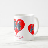 Tortelduifjes Penguin Couple Red Hearts Thunder_Co Koffiemok (Voorkant rechts)