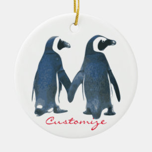 Tortelduifjes Penguin Couple Thunder_Cove Keramisch Ornament