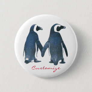 Tortelduifjes Penguin Couple Thunder_Cove Ronde Button 5,7 Cm
